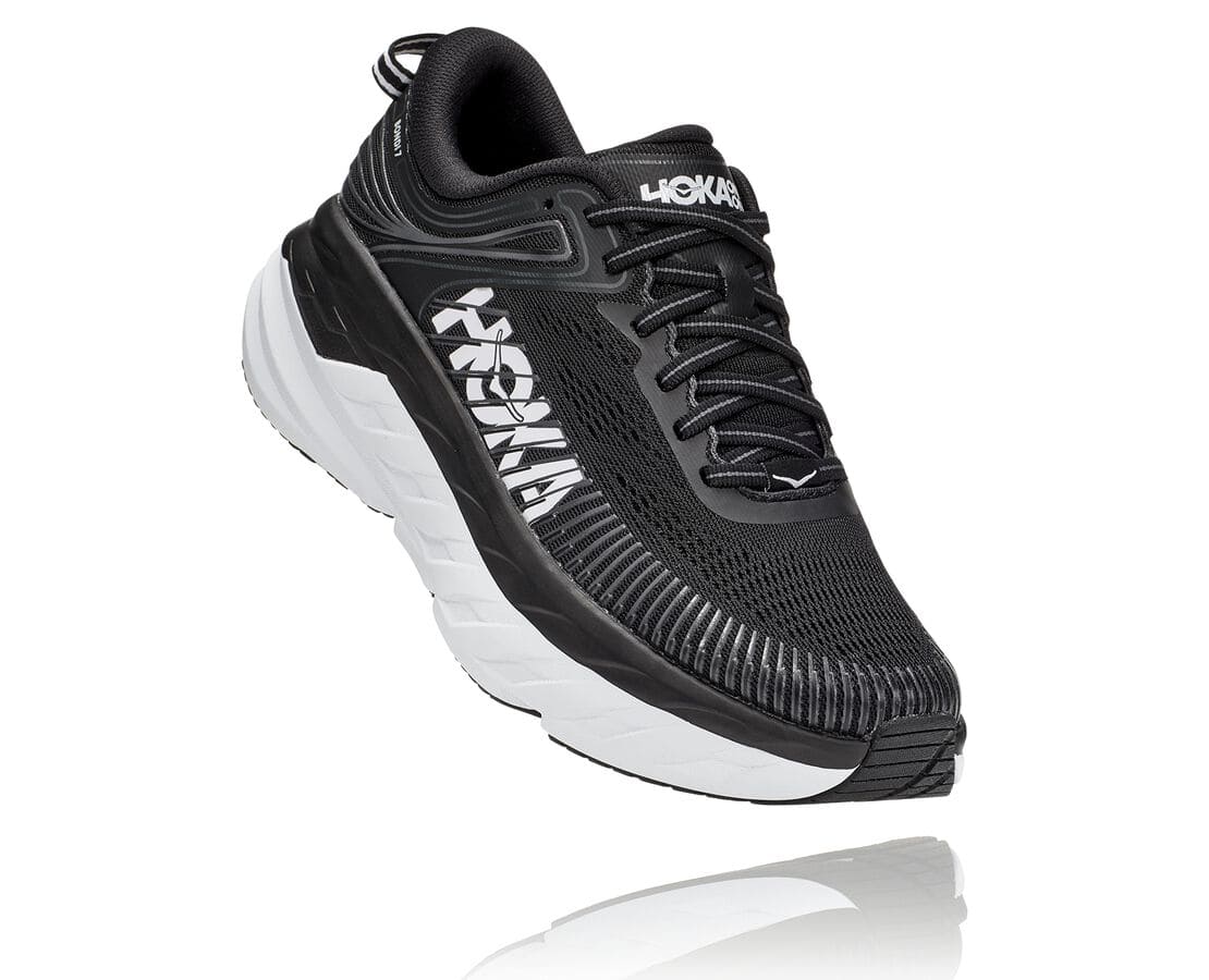 Hoka One One Bondi 7 Női Gyalogló Cipő Fekete / Fehér [HICDG-2798]